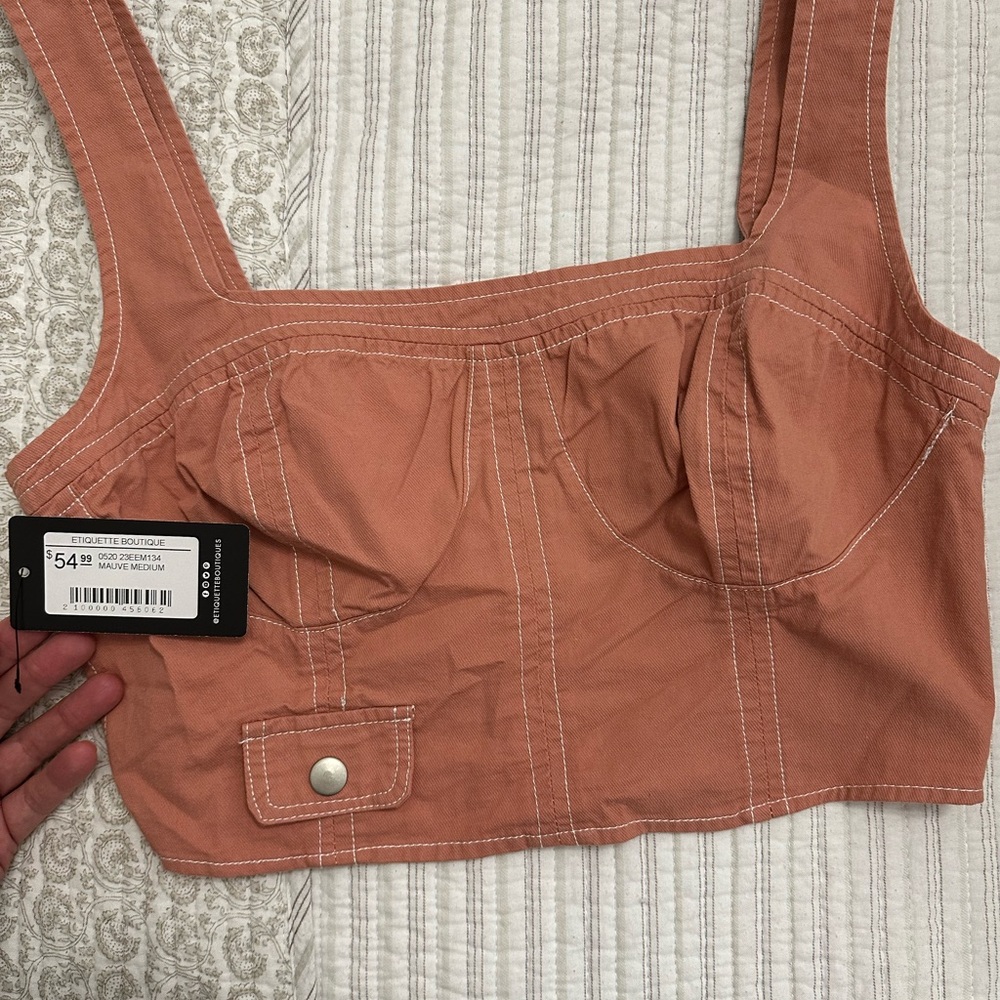 Etiquette Clothiers Peach Crop Top